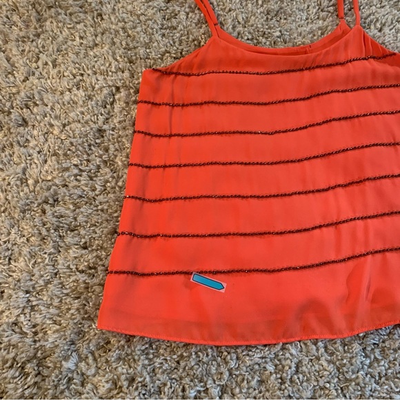 Sam Edelman Orange Tank With Rhinestone Details Women’s Size Small - Picture 8 of 10